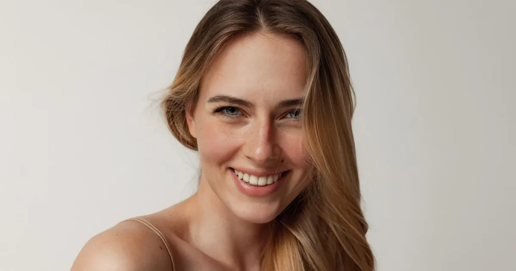 Confident woman smiling, representing comfort and self-assurance after labial puff treatment at FemSculpt in Chicago